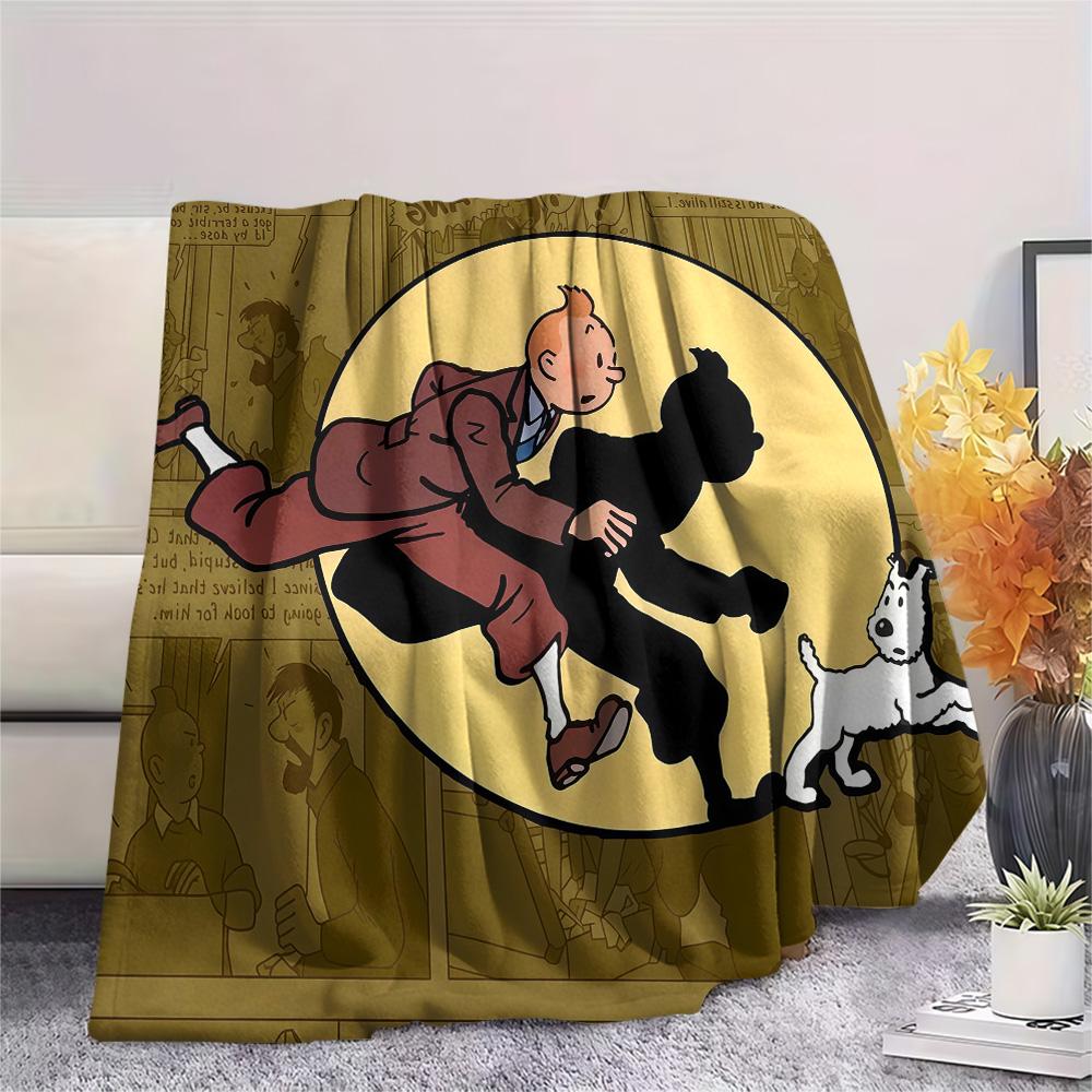 The Adventures of TintinFlannel Blanket, High quality Comfortable for All Seasons, Home Decor, Warmth and Comfort