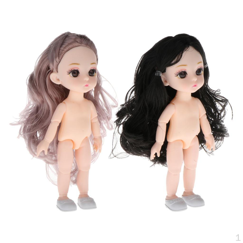 Buy 2Pcs 16cm BJD Doll Body DIY Parts White Skin 13 Joints Flexible