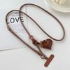 Leather Messenger Mobile Phone Lanyard Love Pendant Long Adjustable Neck Strap Strong and Durable Gasket Anti-lost Women