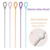 New 3mm Silicone Straw Brush Extended Silicone Drinking Straw Cleaner Brush Free Bending Cleaning Tool Bottle Straw