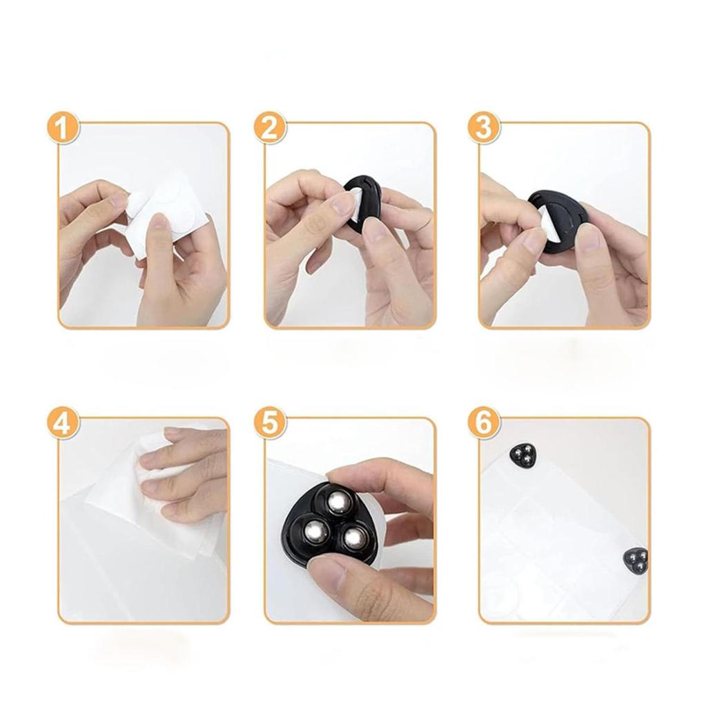 4PCS Non Punching Adhesive Furniture Ball Universal Pulley Household Mobile Base Accessories Trash Can Bottom Small Wheel