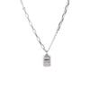 Ins Style Silver Plated Cross Crown Roman Numeral Necklace For Women Trendy Geometric Fashion Accessory