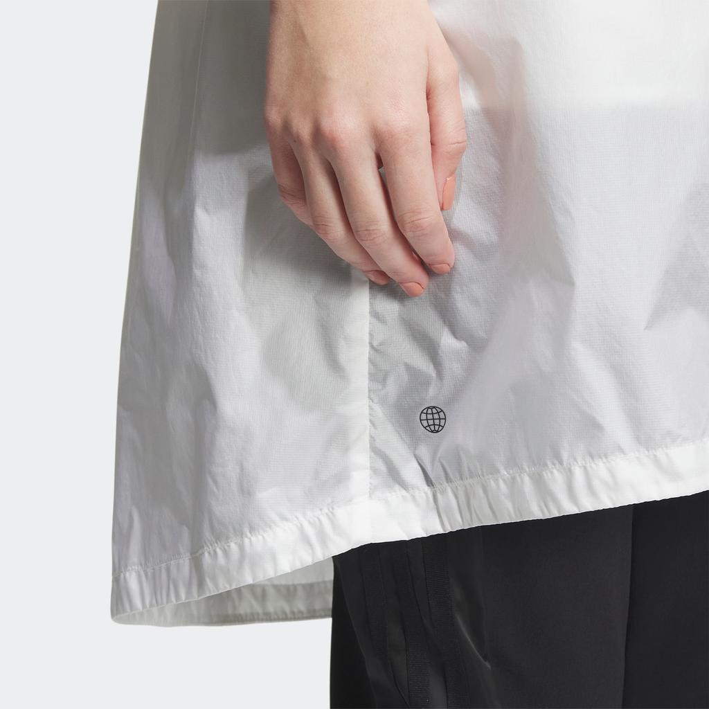 adidas Solid Color Hooded Casual Mid-Length Sun Protection Jacket Women Jacket Bright-White IA1785