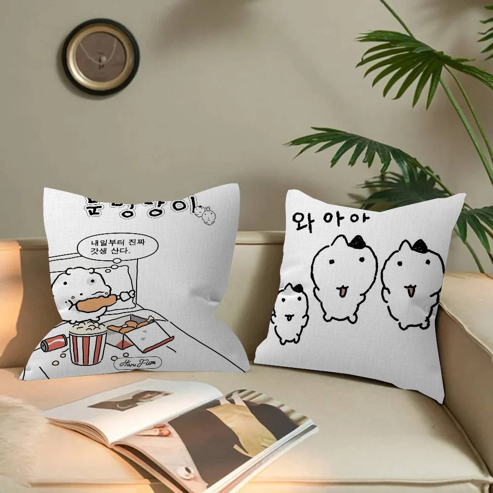 N-Neujeok Pillow Covers Cartoon Sofa Decorative Home Double-sided Printing Short Plush Cute Cushion Cover