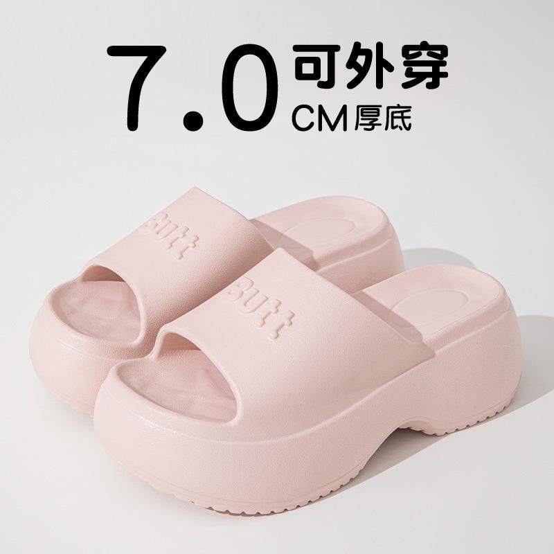 Fashion 2025 New Women Platform Slippers Casual Wedges Shoes Thick Sole Soft EVA Female Home Beach Slides Summer High Heel Sandals