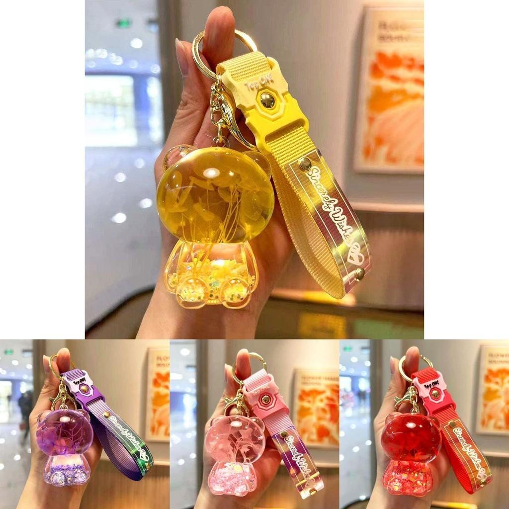 Cute Sakura Acrylic Bear Keychain Brighten Up Your Bag Or Keys Car