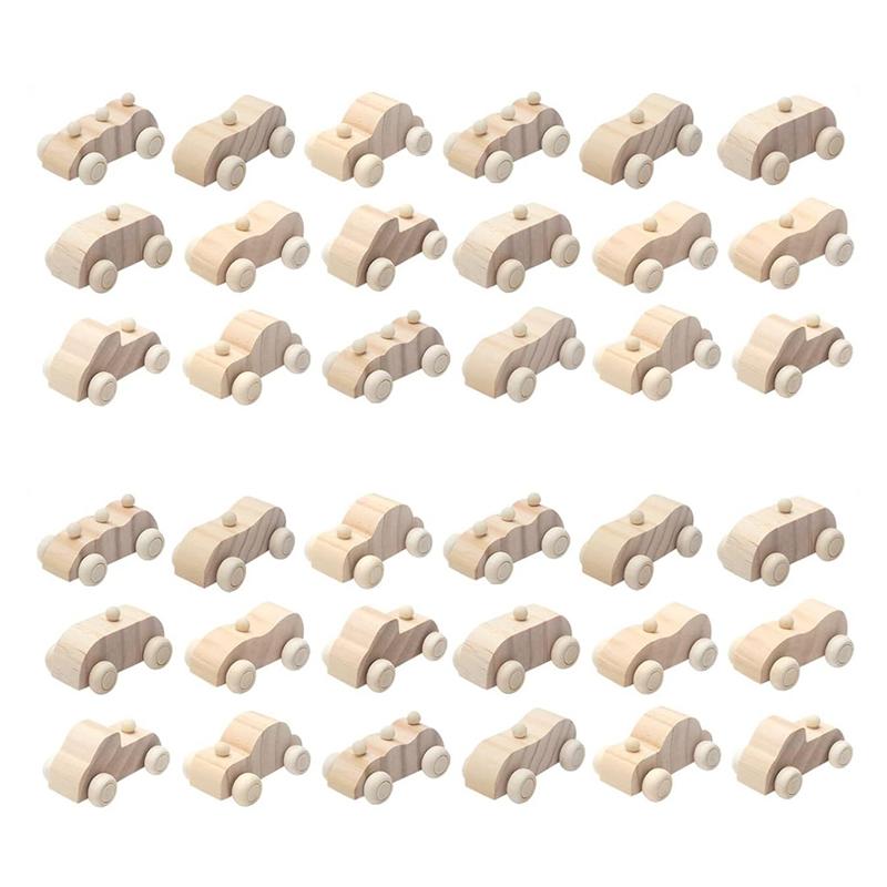 Хороший-36 штук Сделай сам Деревянная машина Неокрашенные деревянные машинки для раскрашивания Деревянные машинки для поделок Для домашних занятий Проекты поделок Семья