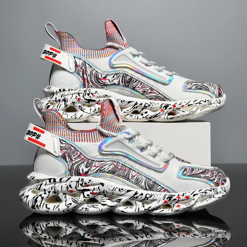 Fashion New Men's Sneakers Printed Ultra Light Thick Bottom Casual Shoes Soft Bottom Wear resistant Running Shoes Zapatos Para Hombres