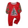 Christmas-print long-sleeve and long-pant matching family loungewear set