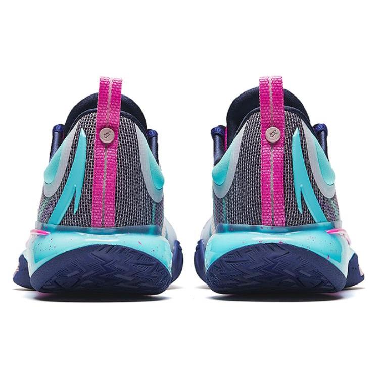 Anta GH5 Cushioning Breathable Lightweight Rebound Low top Basketball Shoes Men's Blue Pink 912421115-3