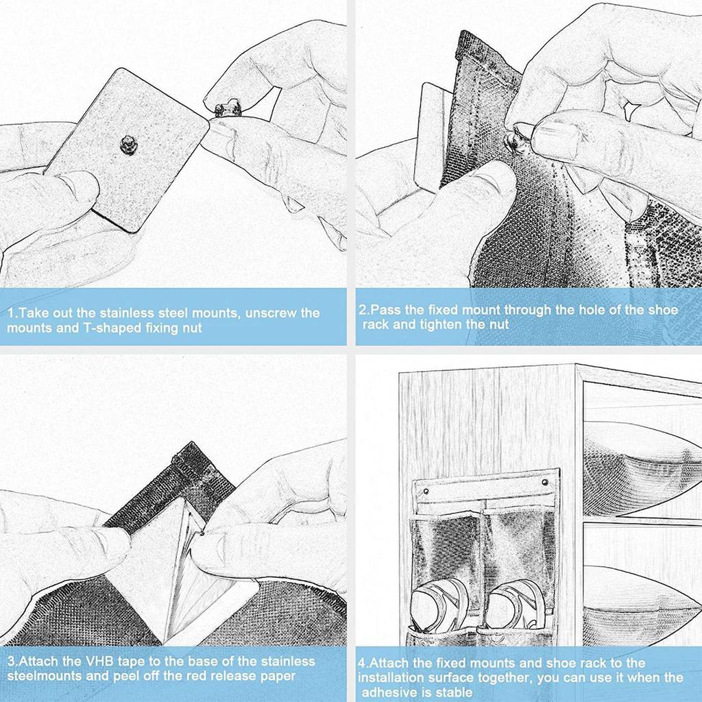 Mesh Pockets Hanging Organizer  6 Grids Wall-mounted Sundries Organiser Closet Storage Mesh Bag Pocket  Hanging Over The Door