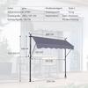 Folding Arm Awning Clamp Awning 200 X 120 cm, Height-Adjustable Sun Protection, Balcony Awning without Drilling, with Hand Crank, UV Protection (Grey)