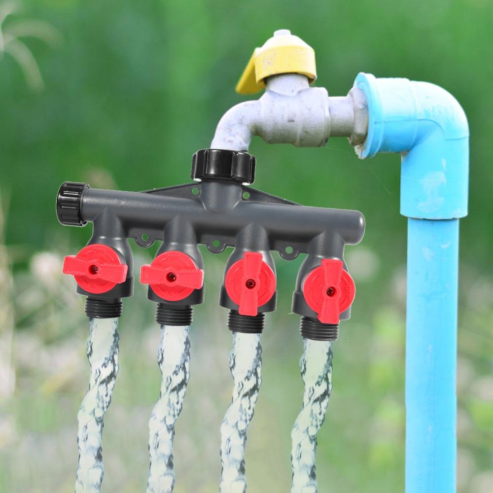4 Way 4 Way Hose Splitter Plastic Garden Hose Splitter Durable Water Tap Splitter  Home Garden