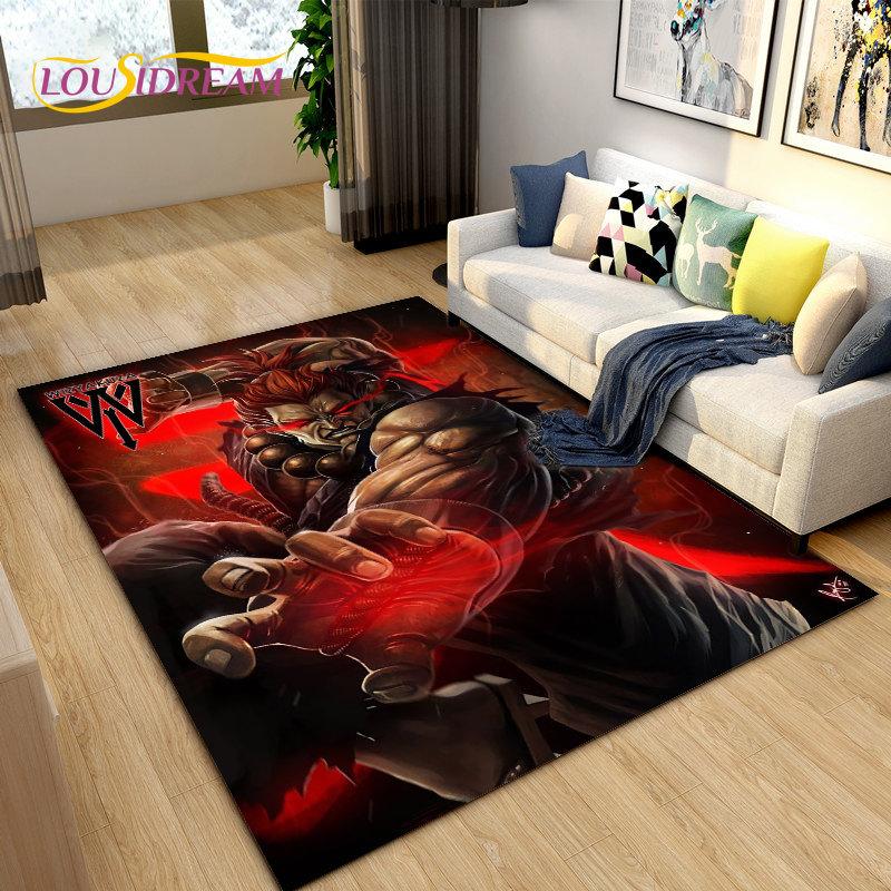 Retro Game Street Fighter Gamer Area Rug,Carpet Rug for Living Room Bedroom Sofa Doormat Decoration, Kid Play Non-slip Floor Mat