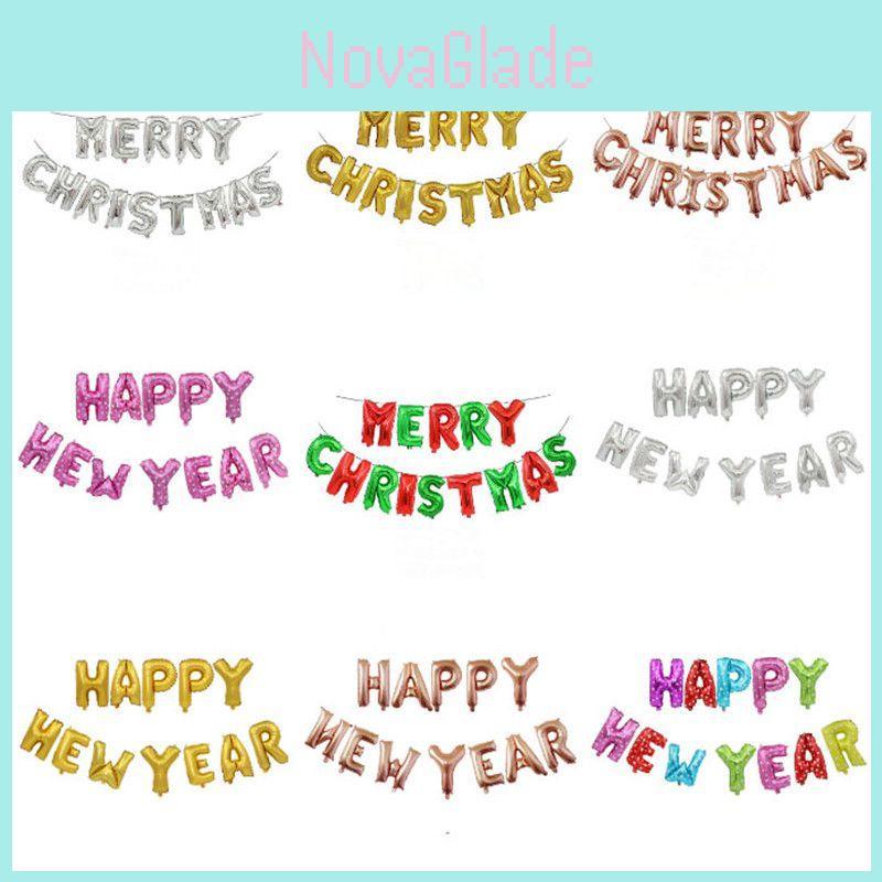 Merry Christmas Balloons And Happy New Year Party Decoration For Festive Celebrations