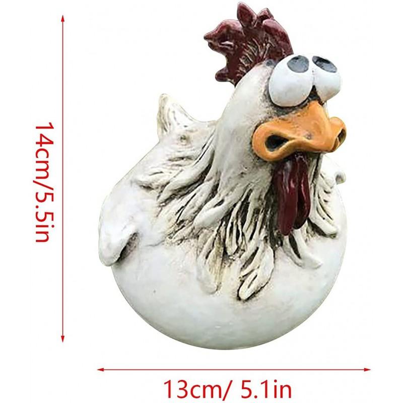Farmyard Chicken Decor Figurine Garden Ornament Fence Style Cottagecore Home Resin Craft Patio Yard