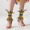 Decorative Elastic Feather Leg Cuffs Fashion Gothic Feather Collar Punk Ankle Wrap Carnival