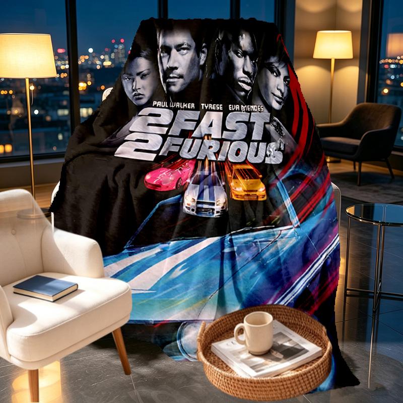 Fast & Furious Print Blanket - Soft & Comfortable, for Bedroom, Travel, Sofa, Home Decoration - Birthday Christmas Gift for Friend
