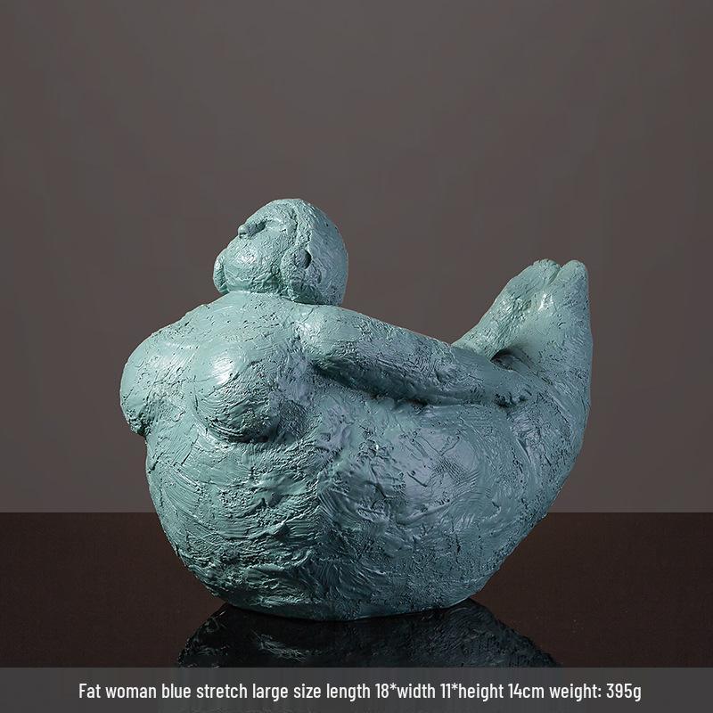 Abstract Yoga Sculpture: Elegant Curvy Woman Artwork for Home Decor