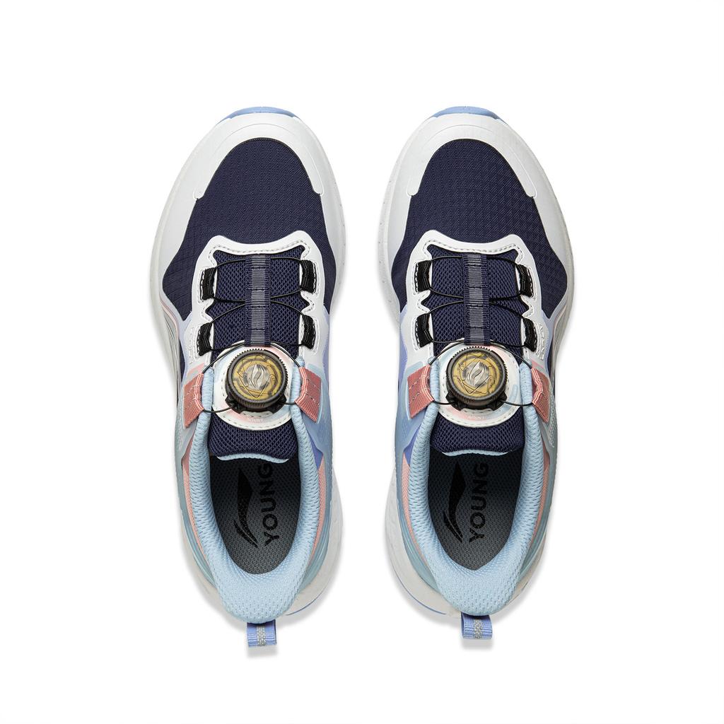 Li Ning Kids Kunpeng Fashion Versatile Rebound Support Low-Top Running Shoes Kids Running Shoes Blue White YKFU094-6