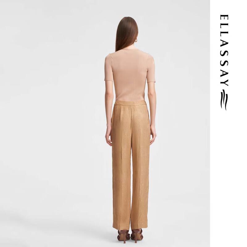 ELLASSAY Women's High-Waisted Straight-Leg Pants