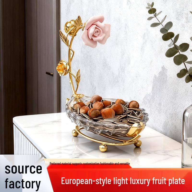 Elegante transparente Blattform Obstschale – Luxuriöse Dessert- & Snackschale für Wohnzimmer oder Couchtisch