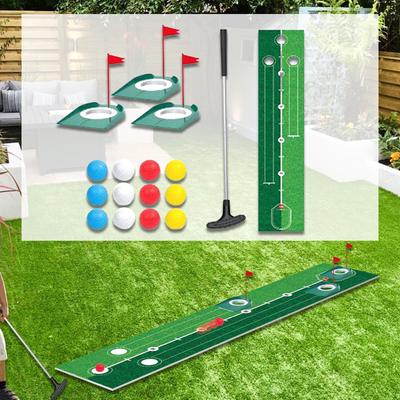Kids Golf Club Set with Balls Parent Child Accessories Putter Putting Mat for Backyard Family