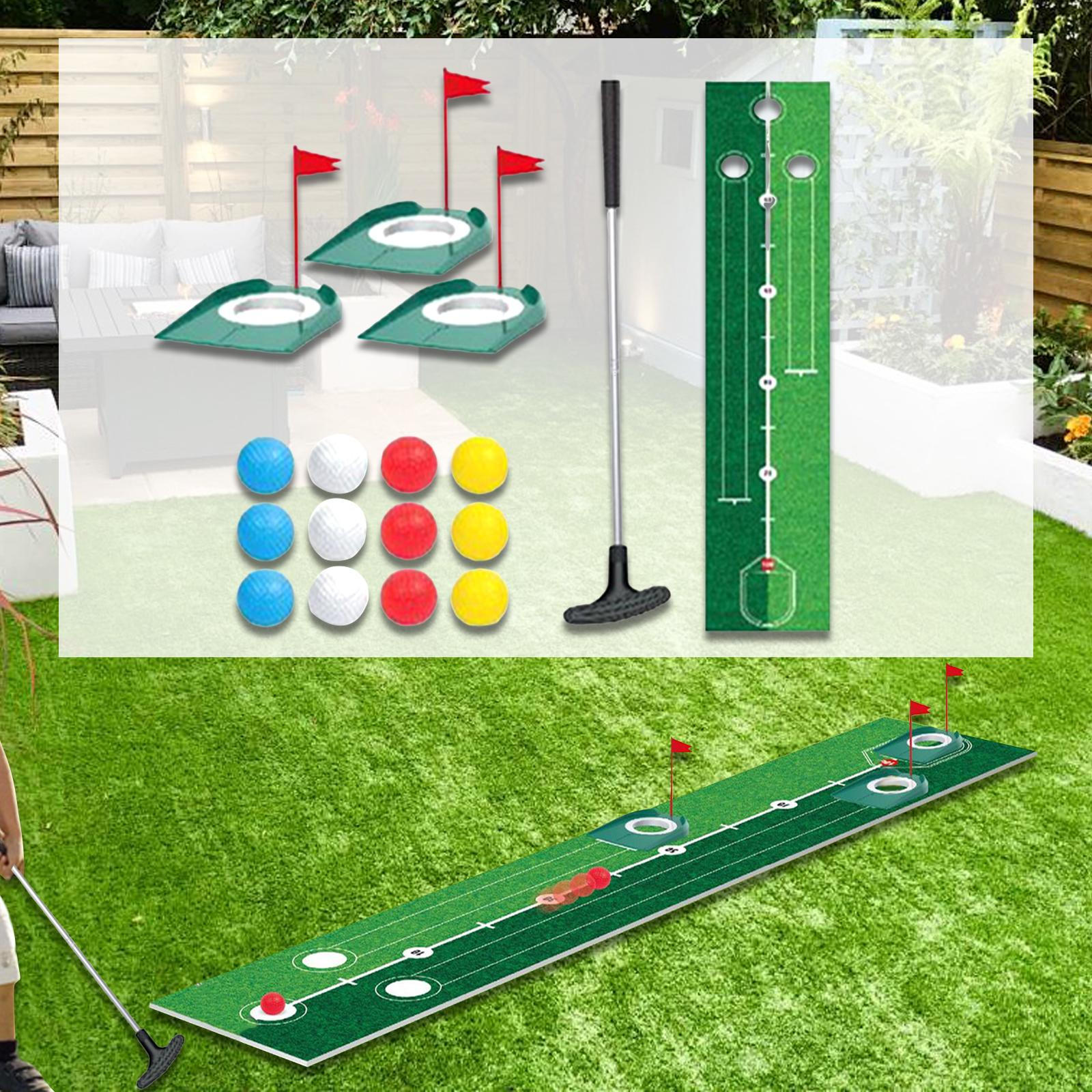 

Kids Golf Club Set with Balls Parent Child Accessories Putter Putting Mat for Backyard Family