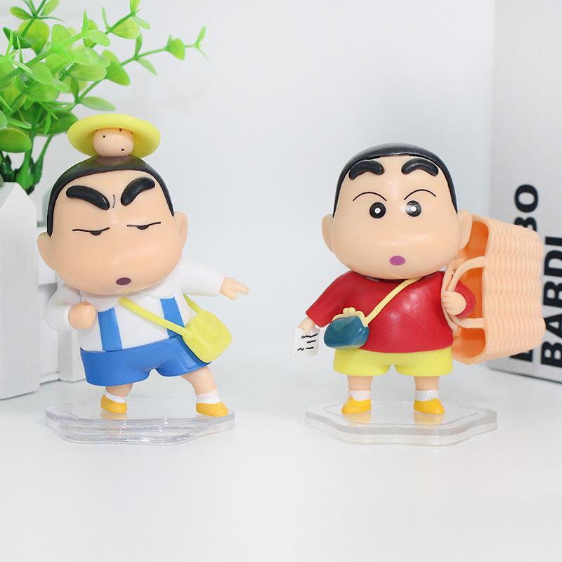 6 Stück/Set Anime Crayon Shin-Chan Figur Spielzeug Kartoffel-Serie Anime Figuren Peripherie Sammlermodell Puppe Geschenk für Fans
