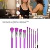 Makeup Brush Set Soft Bristles Wooden Handle Portable Face Makeup Brushes for Women Purple 10pcs