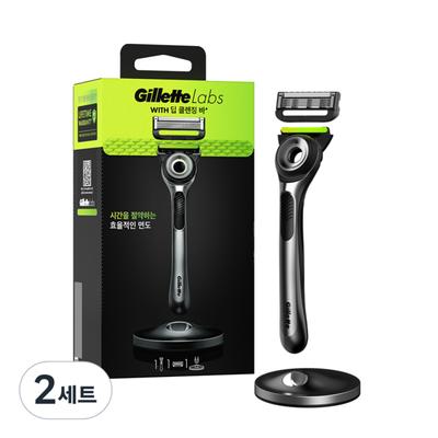 Gillette Labs Deep Cleansing Bar, 1 Razor Handle + 1 Razor Blade, 2 Sets ,Korean Razor Blade