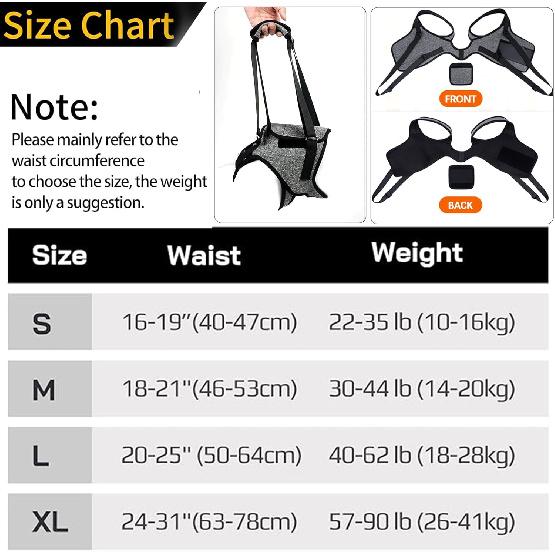 Dog Sling for Large Dogs Hind Leg Support Dog Lift Harness Adjustable Durable Help em up Harness for Weak Back Legs, Elderly, Injured, Senior,