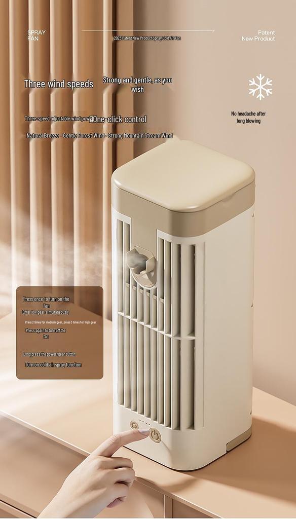USB Mini Desktop Air Cooler & Night Light: Water-Cooled, Indoor Fan with Dormitory Spray Function