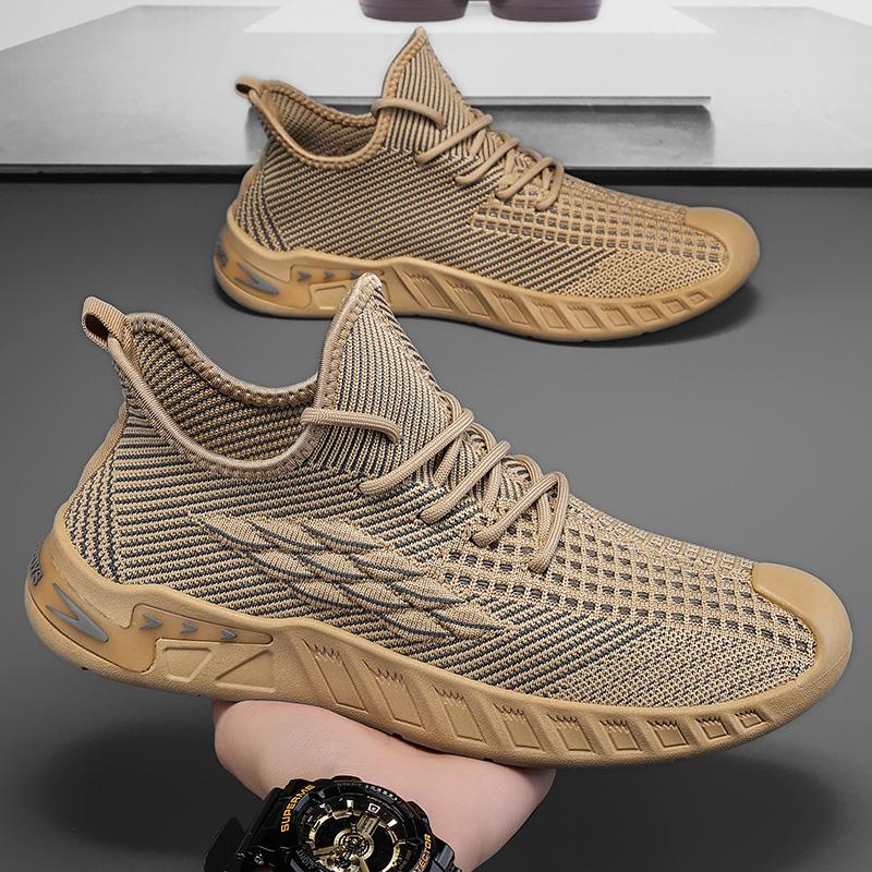 Spring and autumn lightweight breathable non-slip men's shoes Breathable mesh casual sports shoes walking running men's shoes