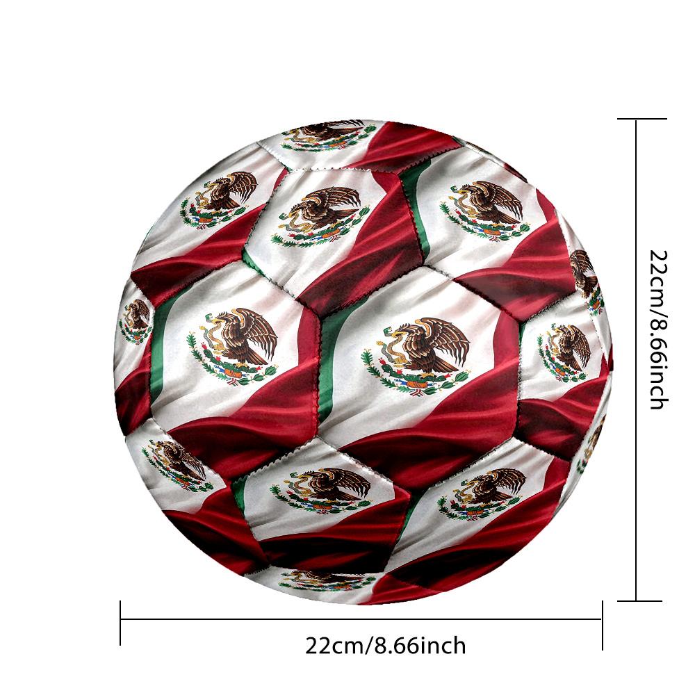 1pc Mexico Soccer Emblem Soccer Ball Size 5, Suitable for Practice Matches/tournament Training,Lightweight and Durable. Mxg7021