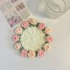 Rose Bouquet Coaster Crochet Flower Placemat Hand Woven Bouquet Cupmat Home Desktop Potted Plant Ornaments Mother'S Day Gift