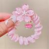 2Pcs Hair Tie High Elasticity Glossy Fabric Hair Rope with Transparent Cherry Blossom