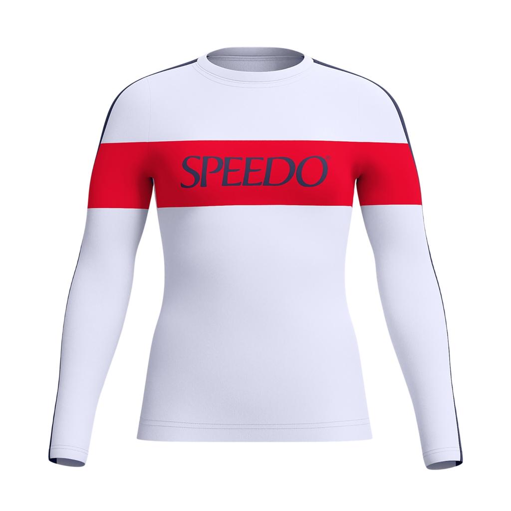 Speedo Womens/Ladies Colour Block Logo Long-Sleeved Rash Top