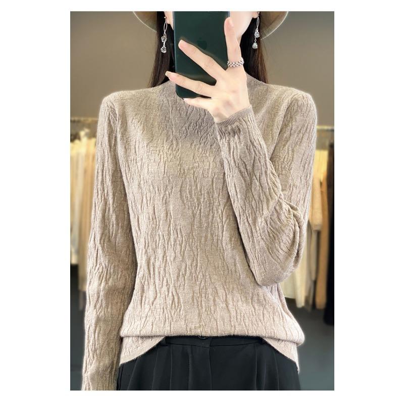 Semi-turtleneck bottoming shirt women's spring inner sweater autumn new high-end top slim-fit knitted sweater