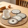 Retro Diatomite Coaster Heat-Resistant Placemat Quick-Dry Absorbent Mat for Cups Mugs Bowls Non-Slip Reusable Elegant Kitchen Table Decor