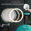 Miroir de Maquillage Lumineux Mural, Design Rétractable Double Face pour Salle de Bain ou Hôtel