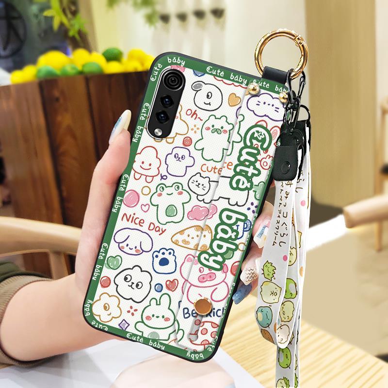 Anti-knock Anti-dust Phone Case For LG Velvet 4G/5G Lanyard Dirt-resistant Soft case Wrist Strap Fashion Design Cute