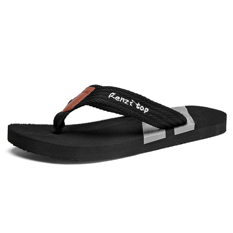 

Шлепанцы мужские летние трендовые сандалии на толстой подошве для отдыха на открытом воздухе нескользящие пляжные мужские повседневные тапочки 39 чёрный