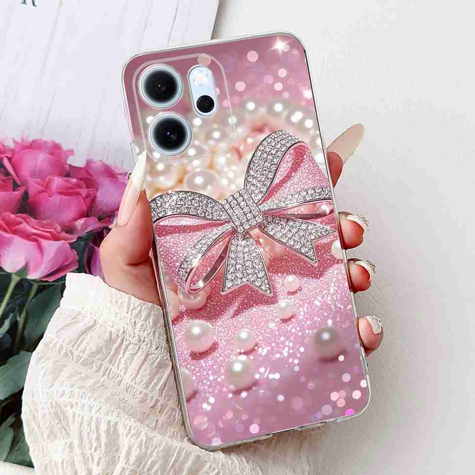 Für Oppo Reno14 F 5G CPH27436.57" Hülle Bunte Schmetterlingsblumen TPU Weiche Silikonhülle Für Oppo Reno 14 F RENO14F Handyhüllen
