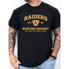 Herr Boston Hockey T-shirt - Uppvärmda Rivaler Raiders Rivalitet Fan T-shirt, Kortärmad Rundhalsad Casual Skjorta med Ugus Tryck, Lämplig För, Flickor,