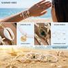 5 Stück/Set Bohemian Seestern Muschel Muschel Armbänder für Frauen Ethnischer Stil Imitation Perle Zirkon Perlen Armreifen Strand Schmuck
