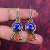 Lapis Lazuli & Coral 925 Solid Sterling Silver Nepali Earrings, Handmade Gemstone Earrings Jewelry, Gifts For Wife Brand New Earrings