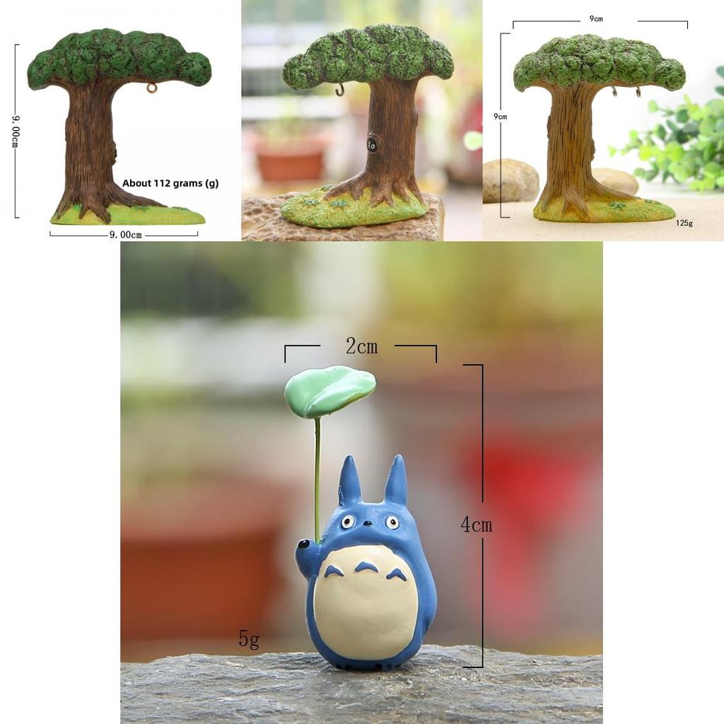 Totoro Resin Micro Landscape With Cartoon Cat Swing And Autumn Leaves For Gift And Collection