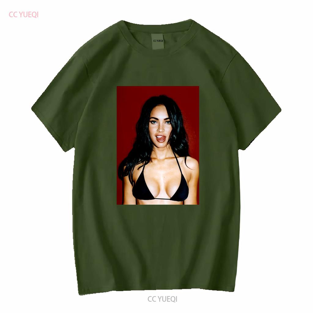 Megan Fox T Shirt Long or Short Sleeves Vintage Washed Casual Graphic Top For Everyday Wear Versatile Stylish Streetwear Homme