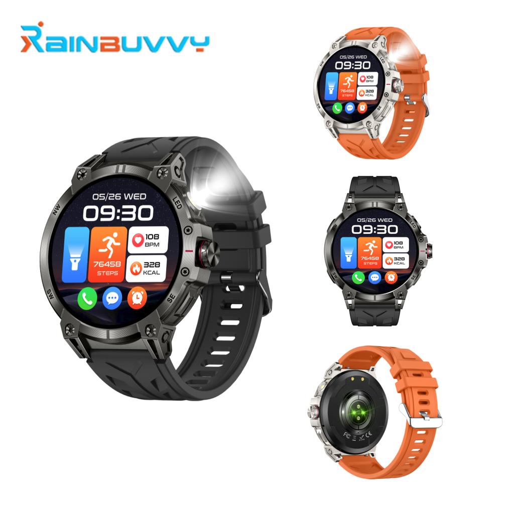 Rainbuvvy KC89 Bluetooth Smartwatch 1.8inch TFT Screen 360x360 BLE5.3 IP68 Waterproof Android Smart Bracelet Bluetooth Call Sports Watch